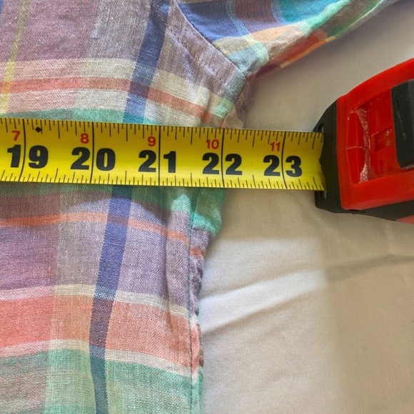 Southern Tide Madras Button Down Popover Shirt- Size Large - Picture 3 of 4